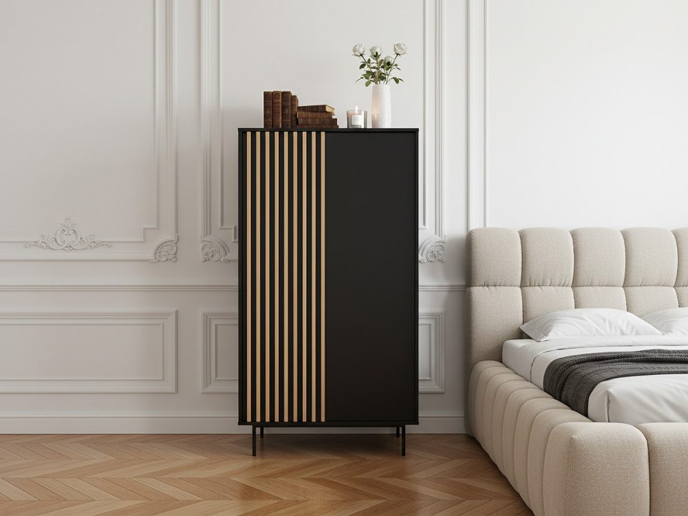 Armoire L100 2 portes CORNEILLE avec tasseaux en pin massif – Image 2
