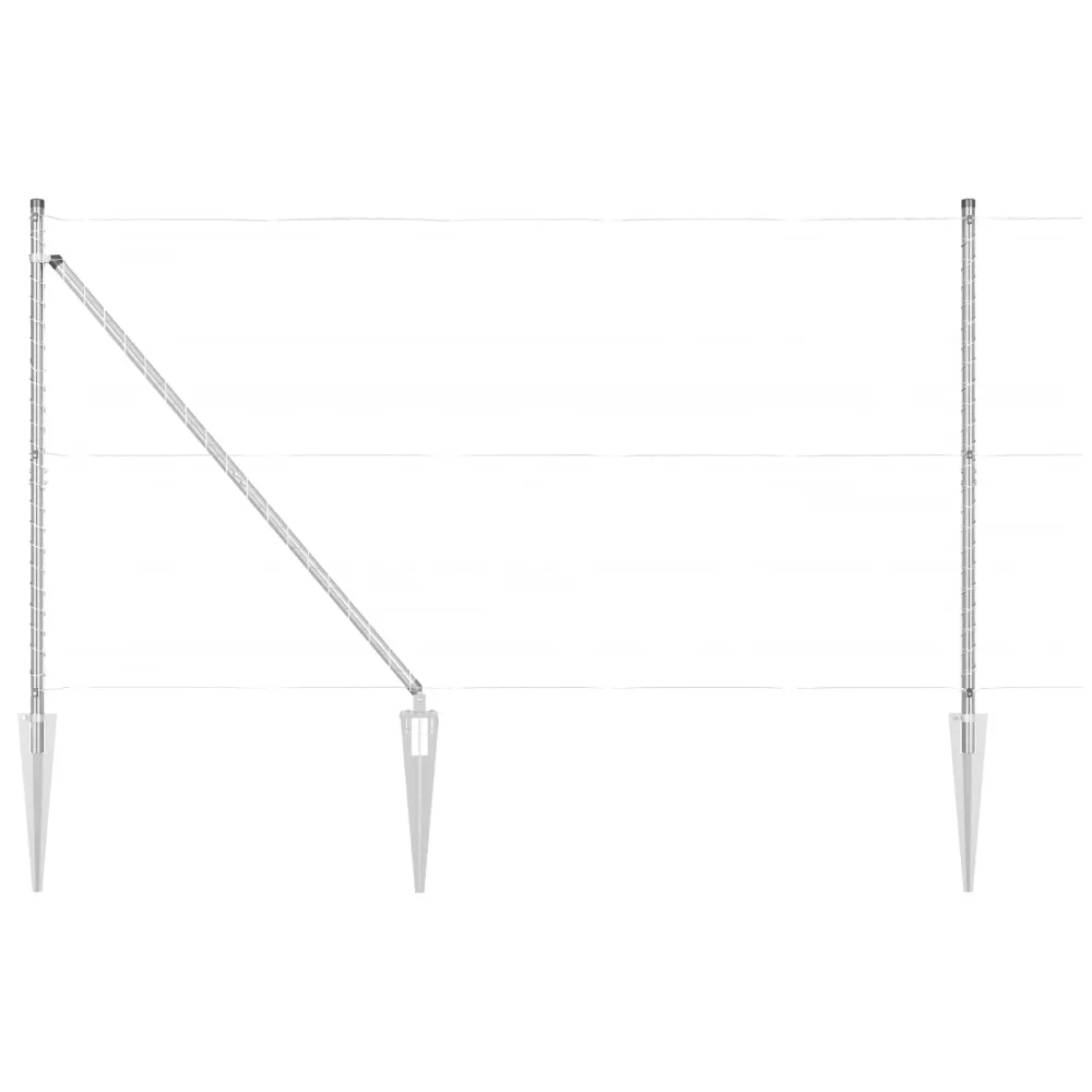 Ground Spike Fence Post 52 pcs Silver Powder-Coated Steel – Image 2