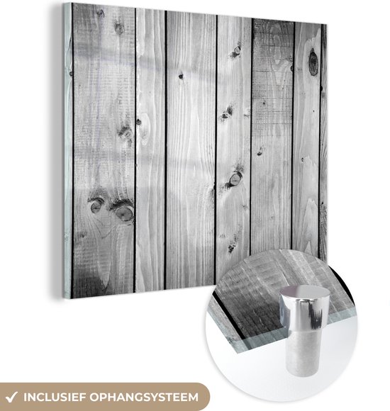MuchoWow® Peinture sur verre 20x20 cm - Peinture sur verre acrylique - Sol - Wit - Grijs - Design - Photo sur verre - Peintures
