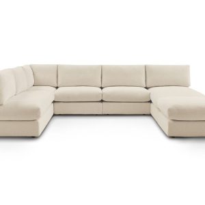 Canape d’angle fixe 100% modulable PARIS tissu bouclette 3 chauffeuses, 1 meridienne, 1 angle, 1 pouf Canape d’angle fixe 100% modulable PARIS tissu bouclette 3 chauffeuses, 1 meridienne, 1 angle, 1 pouf