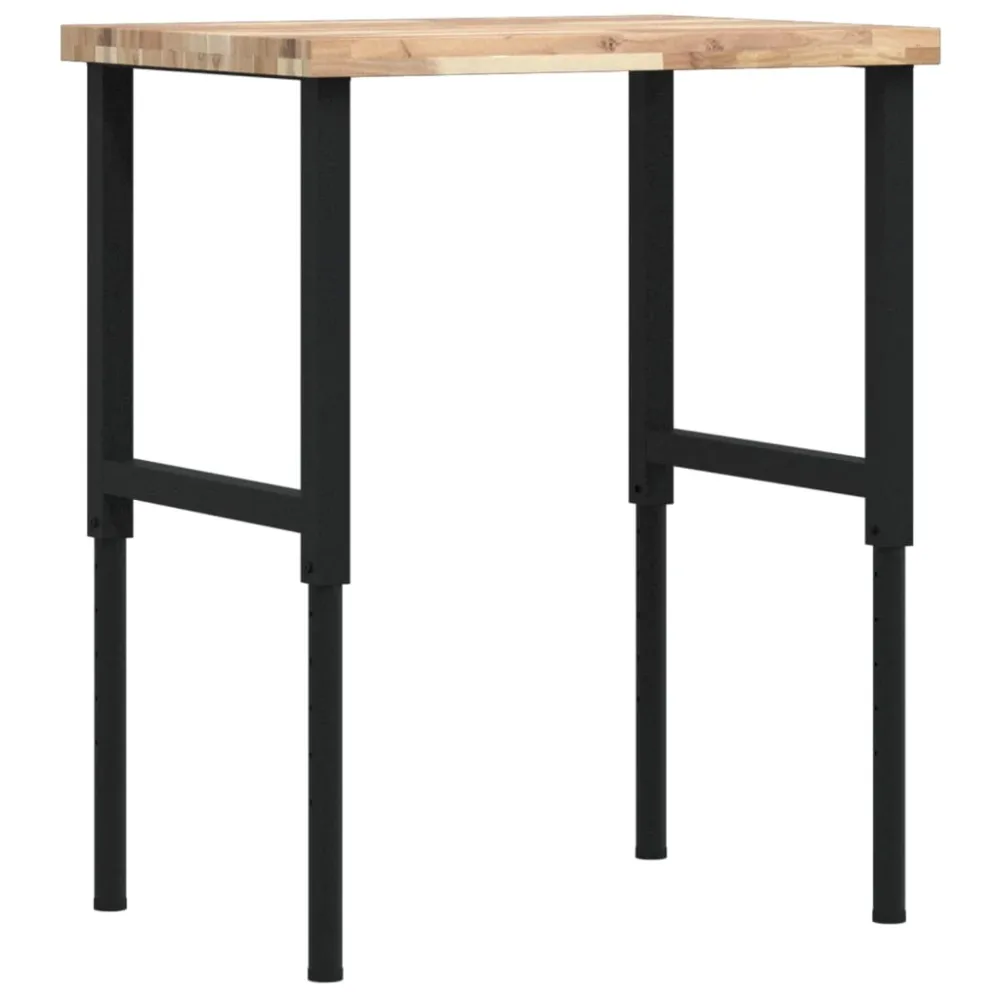 Workbench 80x60x(73-99.5) cm Solid Wood Acacia Rectangular – Image 2