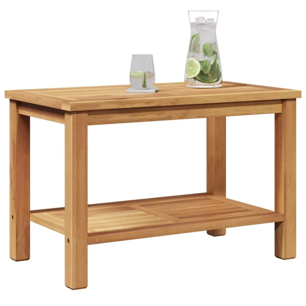Coffee Table with Storage Brown 70 x 40 x 45 cm Solid Teak Wood – Image 3
