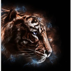 Image magique avec une tête de tigre sur fond noir 80×120 cm Image magique avec une tête de tigre sur fond noir 80×120 cm