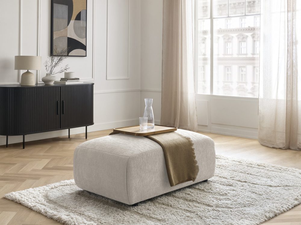 Pouf petit JANA tissu texture – Image 2