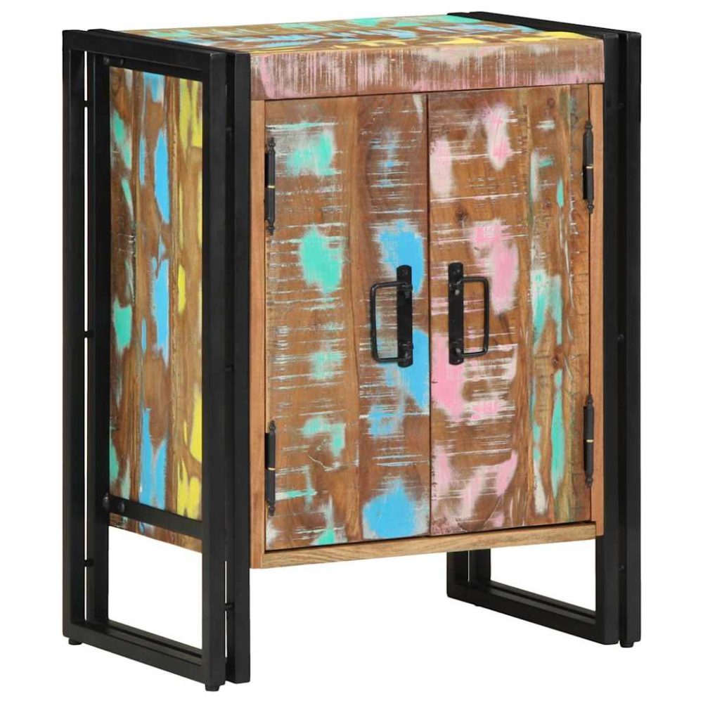Shoe Cabinet Multicolour 56 x 35 x 70 cm Solid Reclaim wood – Image 3