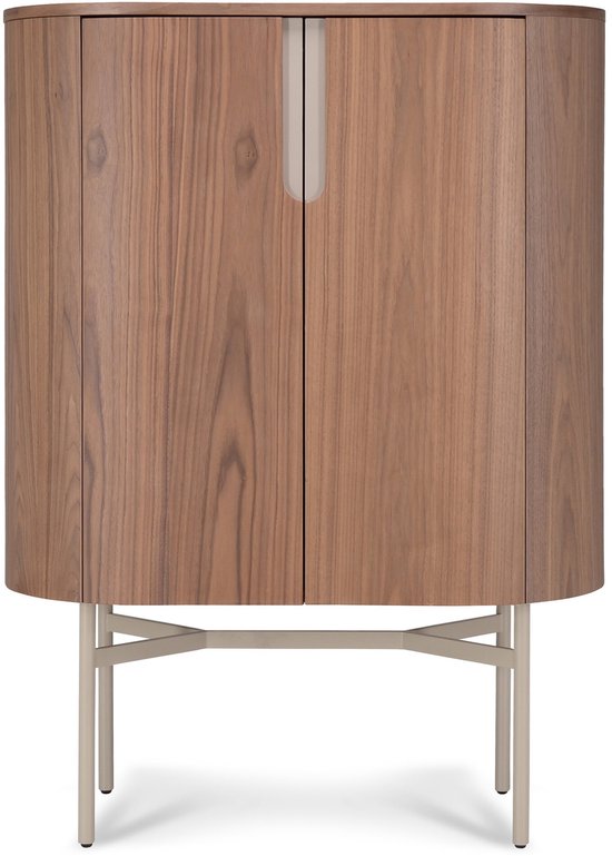 Icon Living - Armoire murale Sarah 011 - 95x50x130 Noyer Pied Crème