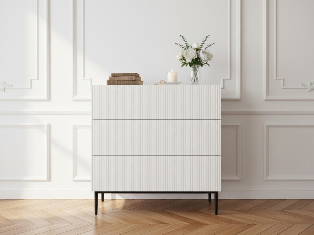 Commode KASHA 3 tiroirs pieds noir – Image 2