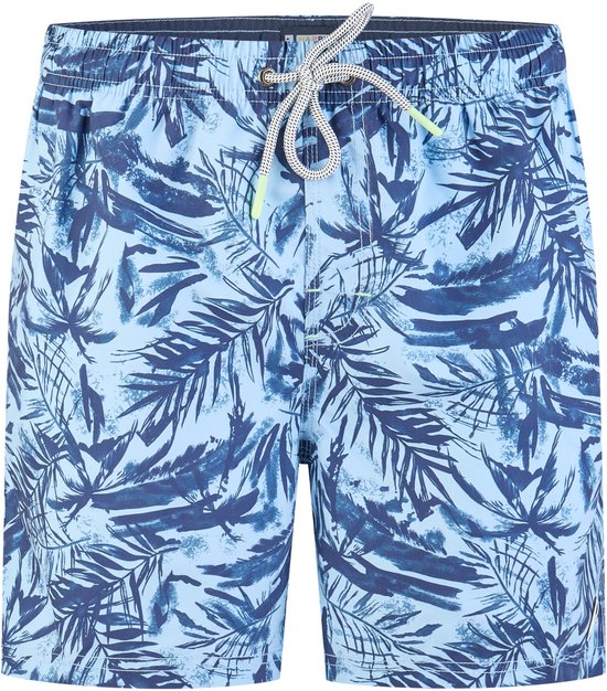 Happy Shorts Short de bain Homme Imprimé Feuilles de Palmier Bleu - Taille XL
