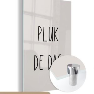 MuchoWow® Peinture sur verre 40×60 cm – Peinture acrylique sur verre – Texte – Citations – Carpe Diem – Profite du moment présent – Photo sur verre – Peintures
