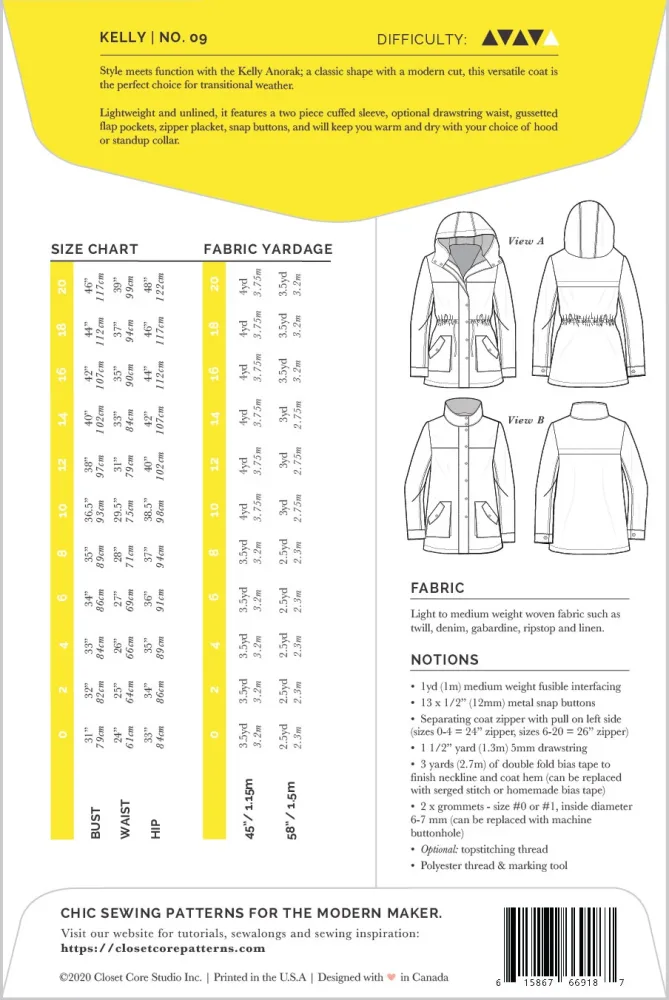 Anorak KELLY | Patron papier - Closet Core Patterns – Image 2