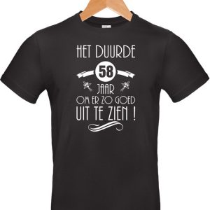 mon cadeau – T-shirt unisexe – noir – anniversaire – Il a duré 58 ans – taille M mon cadeau – T-shirt unisexe – noir – anniversaire – Il a duré 58 ans – taille M