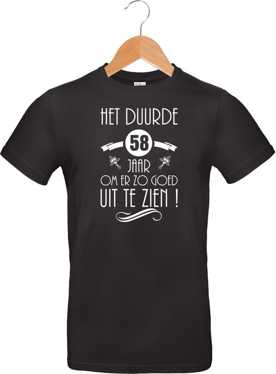mon cadeau - T-shirt unisexe - noir - anniversaire - Il a duré 58 ans - taille M