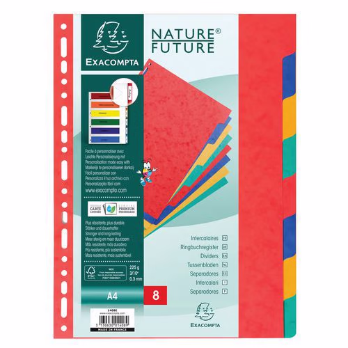 Intercalaires carte lustrée 225g 8 positions A4 – Image 2