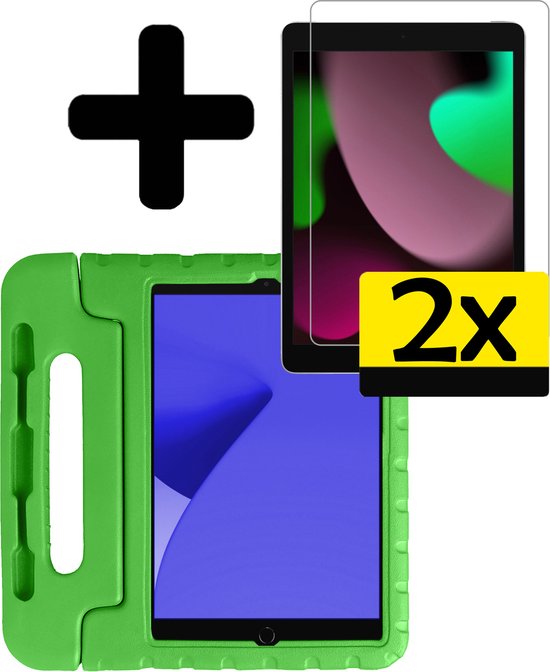iPad 10.2 2020 Case Kinder Case Kids Case Cover Avec 2x Protecteur D'écran - Vert