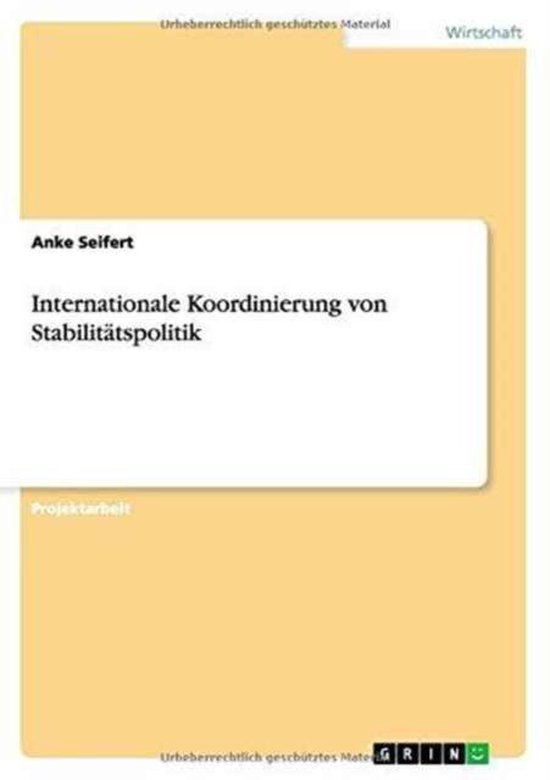 Internationale Koordinierung Von Stabilitatspolitik