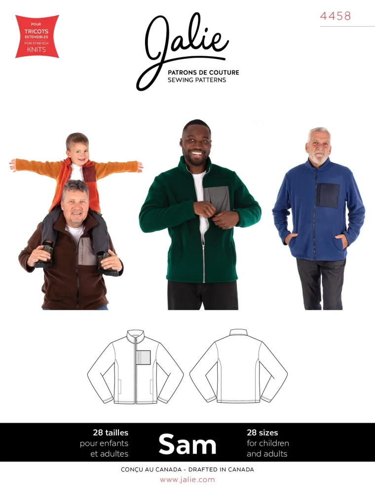 Veste polaire classique SAM 4458 | Patron papier - Jalie