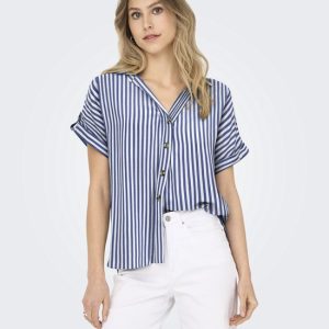 ONLY – ONLYASMIN SHIRT S/ S WVN NOOS – Femme – Chemisiers ONLY – ONLYASMIN SHIRT S/ S WVN NOOS – Femme – Chemisiers