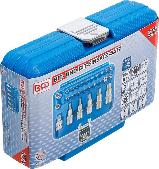 Jeu d'embouts / douilles Torx 27 pièces BGS 5101 Jeu d'embouts / douilles Torx| bouchons torx| 27 pièces