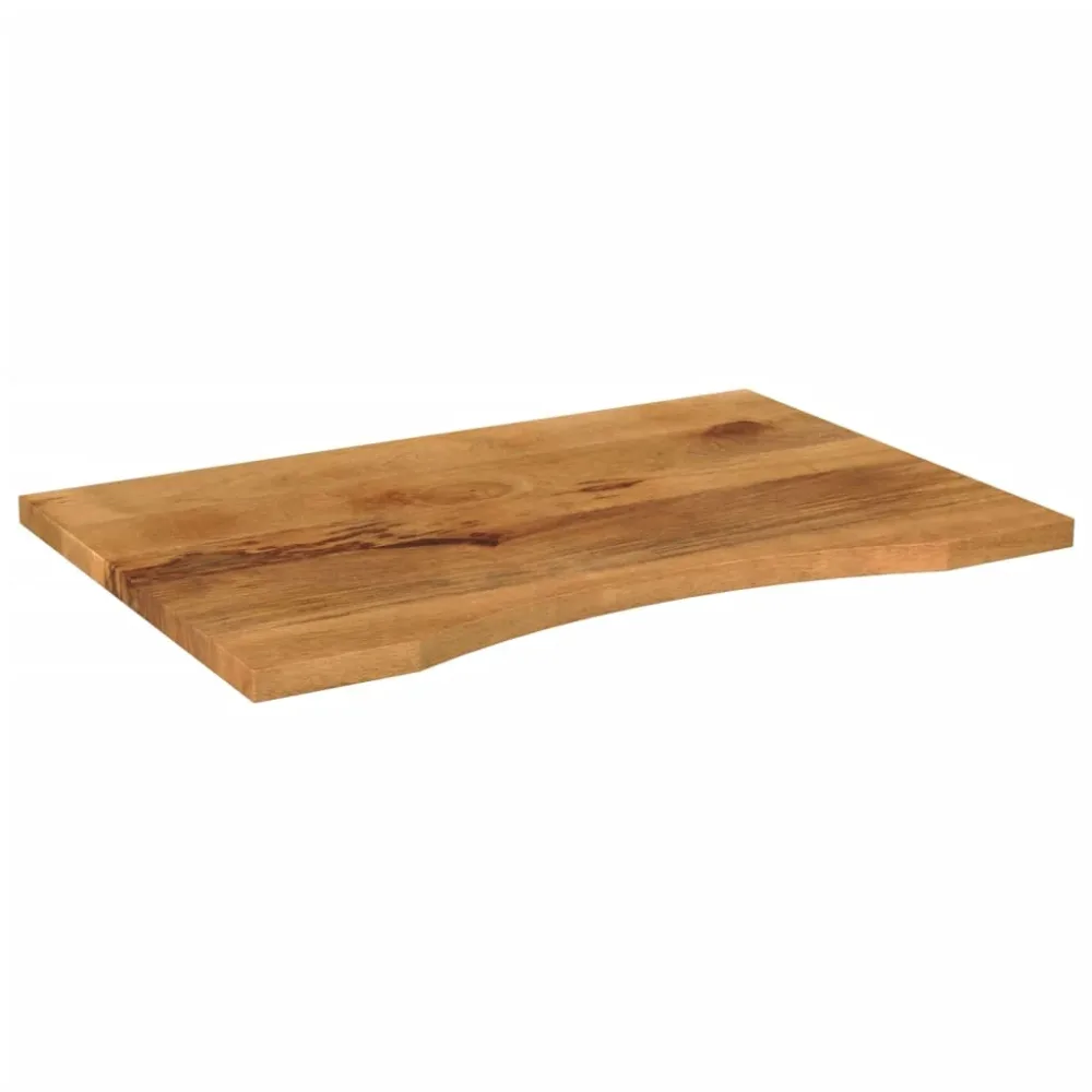 Desk Top with Curve 90x60x2.5 cm Solid Wood Rough Mango – Image 2