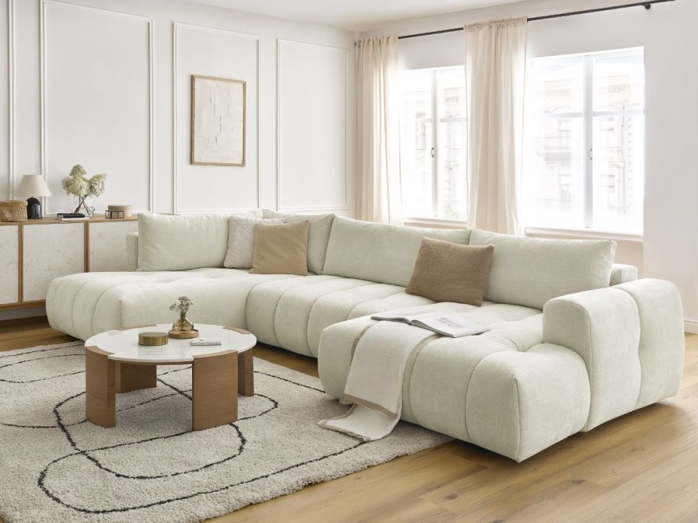 Canape panoramique convertible FUJI tissu lisse – Image 2