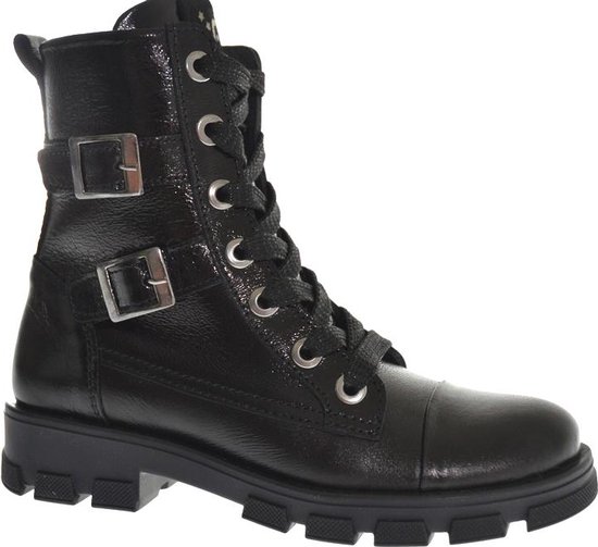 Jochie & Freaks Bindy Bottes à lacets - Bottes femmes avec Lacets - Filles - Zwart - Taille 32
