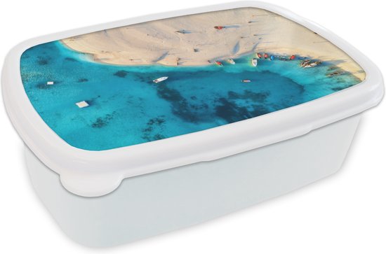 Lunch box Wit - Lunch box - Boîte à pain - Plage - Bateau - Mer - 18x12x6 cm - Adultes