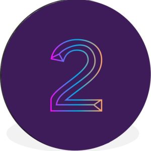 Illustration du numéro deux sur fond violet Cercle mural aluminium ⌀ 60 cm – tirage photo sur cercle mural / cercle vivant / cercle de jardin (décoration murale) Illustration du numéro deux sur fond violet Cercle mural aluminium ⌀ 60 cm – tirage photo sur cercle mural / cercle vivant / cercle de jardin (décoration murale)