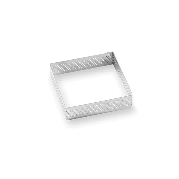 Cadre à tarte perforé en inox carré 8 cm Mathon – Image 2
