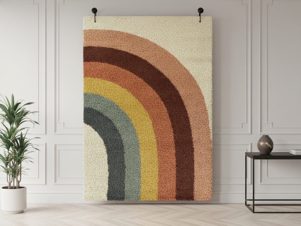 Tapis poils longs CLAIRE motif abstrait – Image 2
