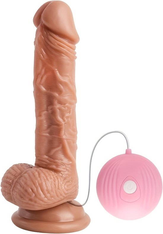 Gode de poussée Livano - Vibromasseur de poussée - Gode mobile - Plug anal de poussée - Pour hommes - Gode de poussée - Marron