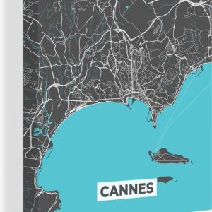 Impression sur Toile City Map – Map – Cannes – France – Map – 90×90 cm – Décoration murale Impression sur Toile City Map – Map – Cannes – France – Map – 90×90 cm – Décoration murale