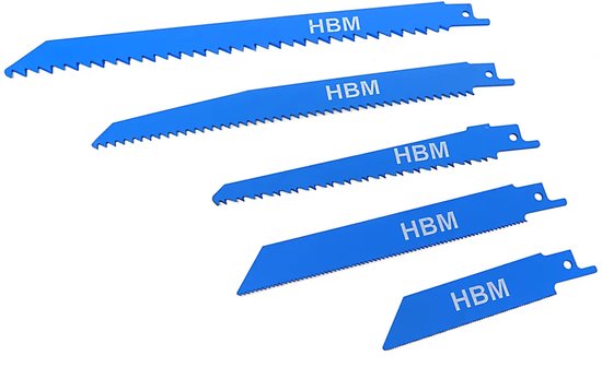 Jeu de 5 lames de scie HBM pour mini-scie sabre/scie universelle HBM Profi 600W à vitesse variable