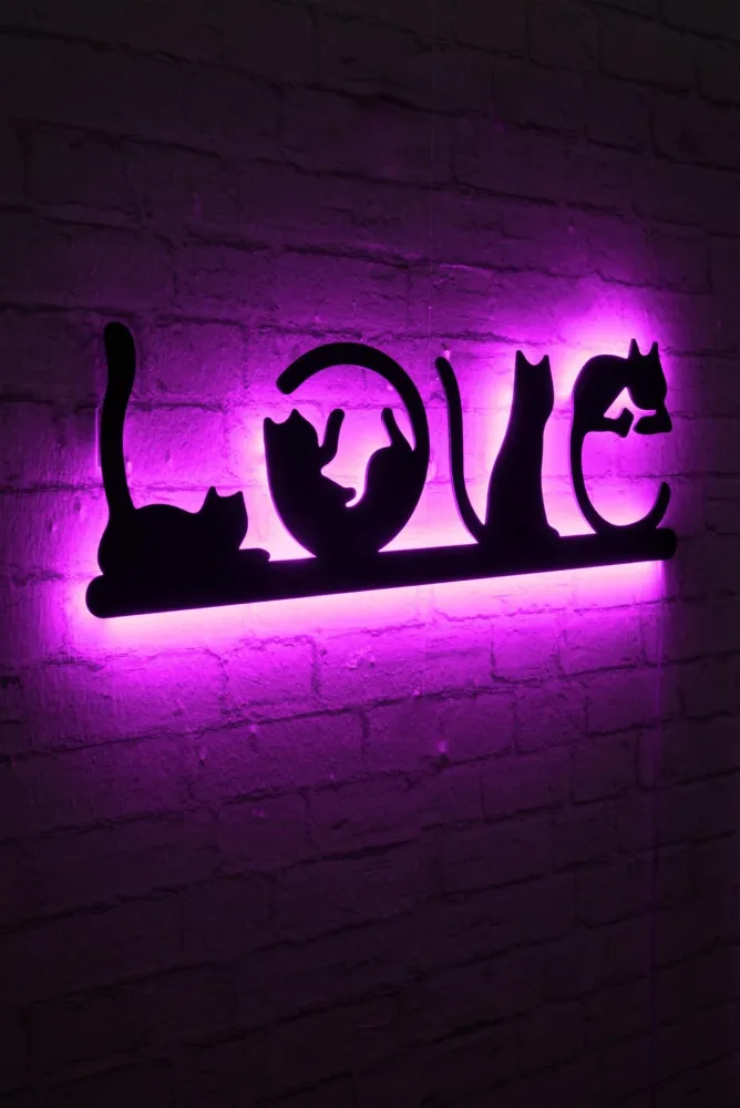 Cat Love Wandleuchte - Rosa – Image 3