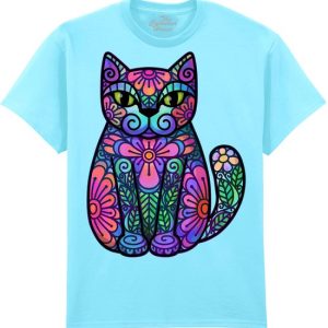 Katten Bloemen Flowers And Leaves Cat The Coloured House T-shirt XL Katten Bloemen Flowers And Leaves Cat The Coloured House T-shirt XL