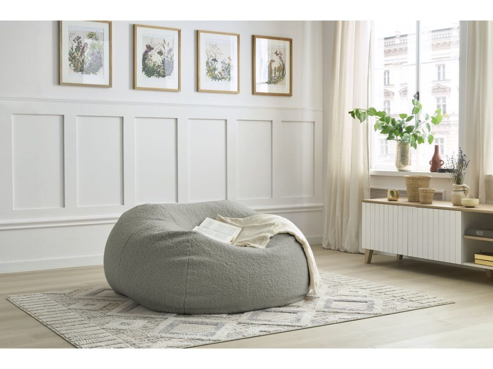 Pouf ultra moelleux MERIBEL tissu bouclette – Image 2
