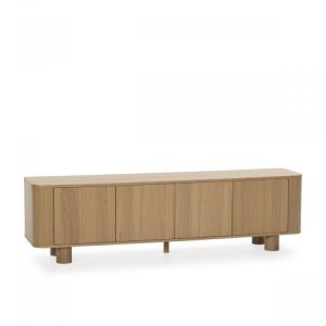 Meuble TV 4 portes 180 cm MALO placage chene massif Meuble TV 4 portes 180 cm MALO placage chene massif