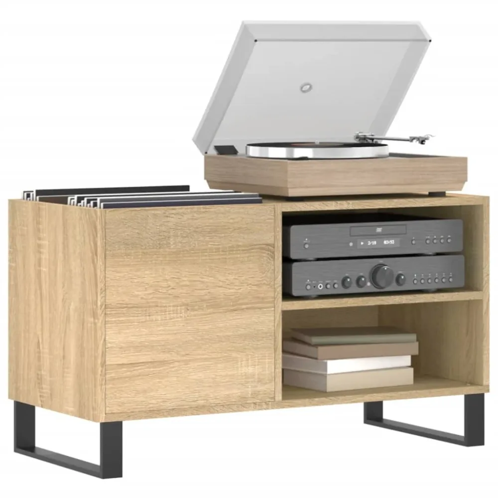 Record Cabinet Sonoma Oak 85x38x48 cm Engineered Wood – Image 3
