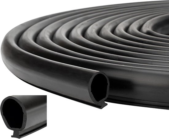 Joint d'étanchéité en caoutchouc universel pour camping-cars et camping-cars motorisés - Remplacement pour camping-car et remorque, Noir (6m)