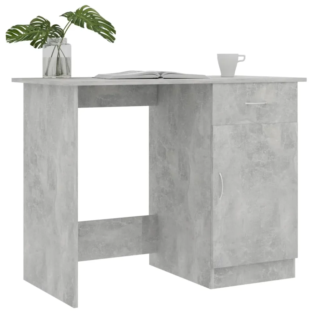 Desk Concrete Grey 100x50x76 cm Engineered Wood – Image 3