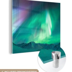 MuchoWow® Peinture sur verre 20×20 cm – Peinture sur verre acrylique – Aurores boréales – Berg – Neige – Photo sur verre – Peintures MuchoWow® Peinture sur verre 20×20 cm – Peinture sur verre acrylique – Aurores boréales – Berg – Neige – Photo sur verre – Peintures