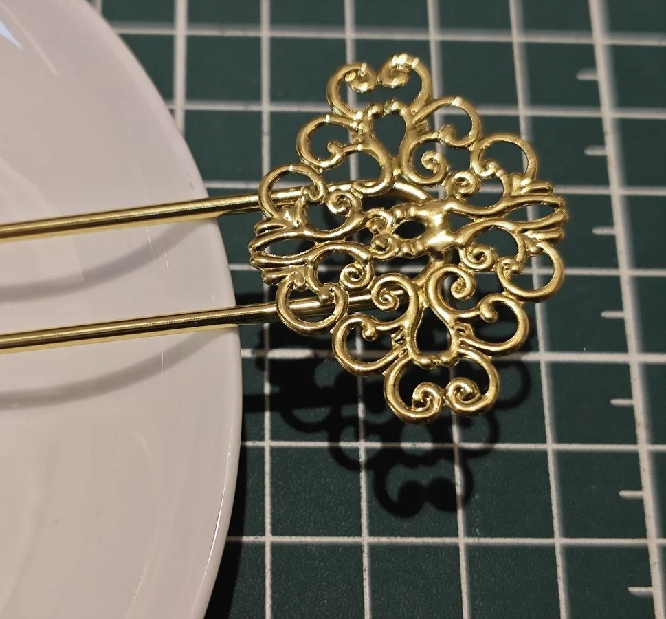 Copper Hair Stick Set – Floral Filigree, 140mm(祥云款) – Image 3