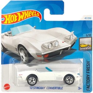 HOT WHEELS &rsquo;72 STINGRAY CABRIOLET CONVERTIBLE CHEVROLET BLANC 47/250 1:64 FRAIS D&rsquo;USINE 5/10