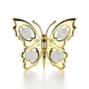 Ornement Papillon Doré 24 Carats avec Cristaux Scintillants Ornement Papillon Doré 24 Carats avec Cristaux Scintillants