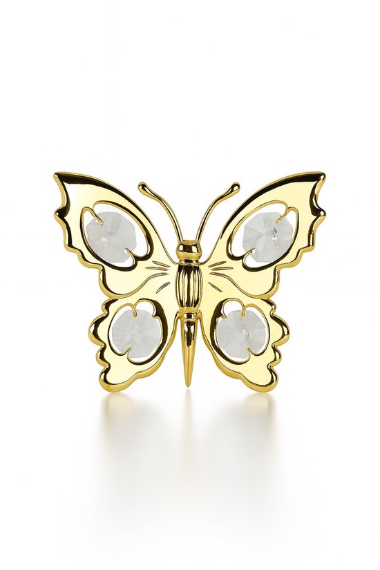 Ornement Papillon Doré 24 Carats avec Cristaux Scintillants