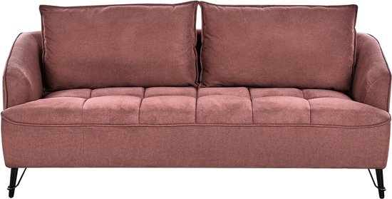 HOBRO - Canapé trois places - Bordeaux - Polyester