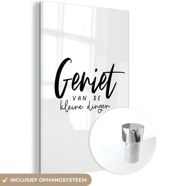 MuchoWow® Peinture sur verre 100x150 cm - Peinture sur verre acrylique - Citations - Profitez des petites choses - Dictons - Photo sur verre - Peintures