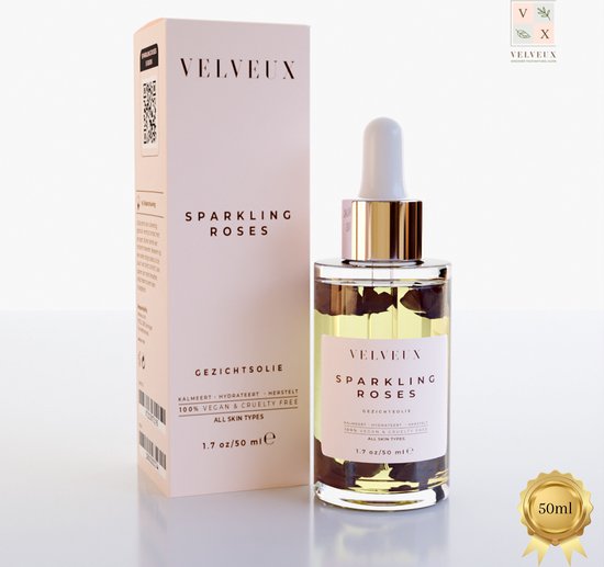 Huile pour le visage - Huile de rose apaisante hydratante 100% vegan - Huile d'Argan - Sérum à la Vitamine C - Sérum soin du visage - Huile de rose musquée bio