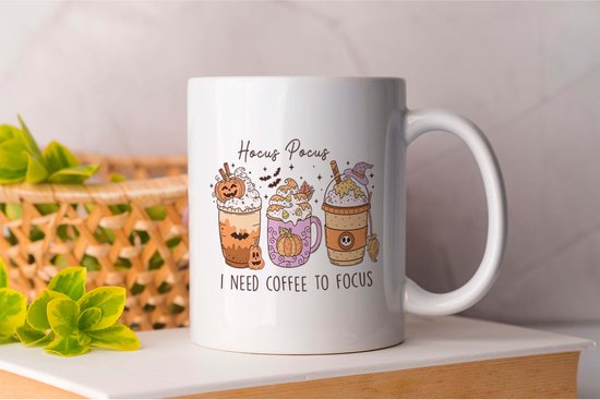 Mug Hocus Pocus J'ai besoin de Coffee pour Focus - Halloween - Mignon - Effrayant - HappyHalloween - Effrayant - Effrayant - Joyeux Halloween - Maison hantée - Boo