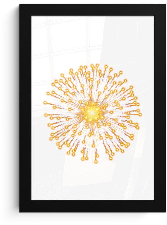 Illustration de feu d'artifice en or sur fond blanc 20x30 cm - petit