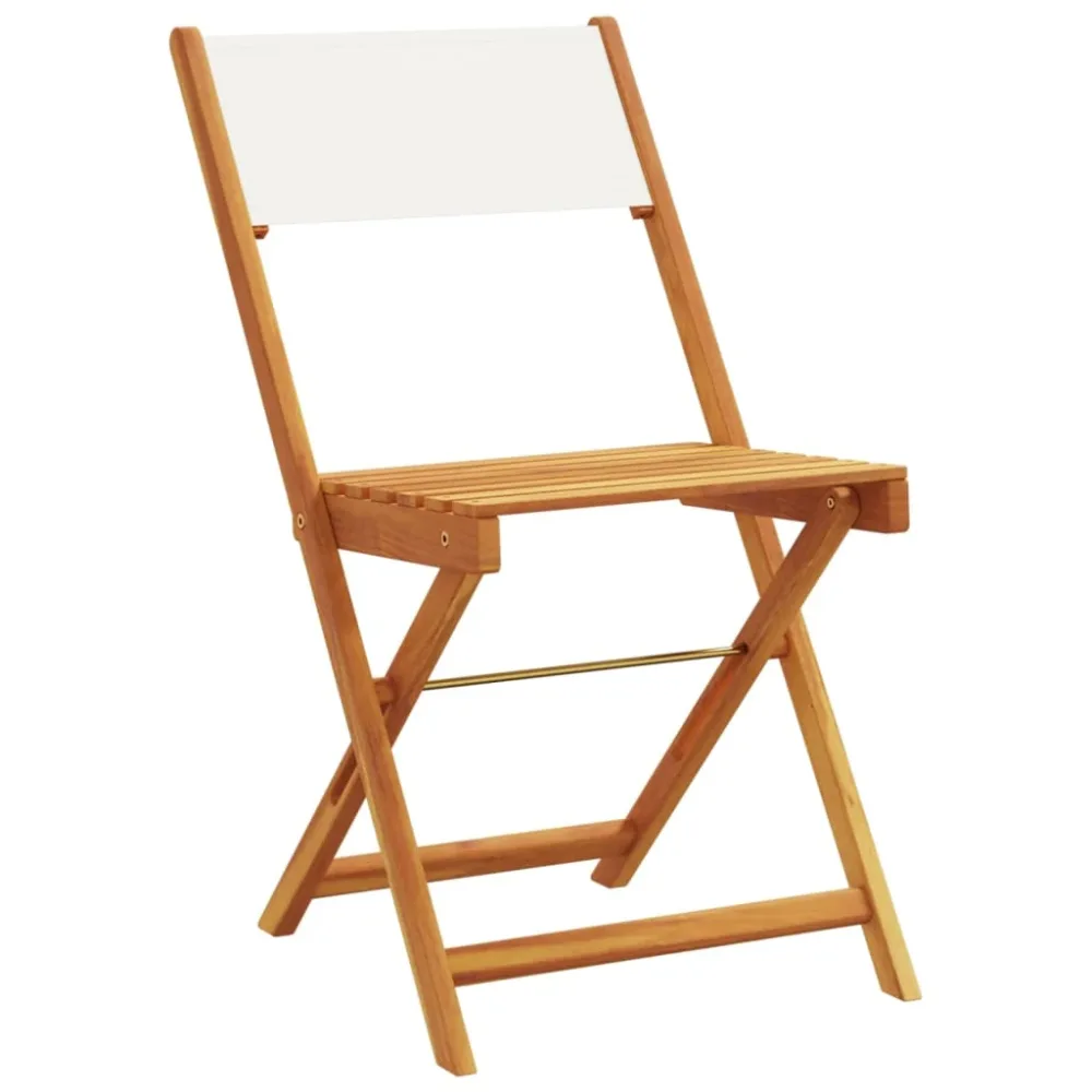Garden Chair | Set of 8 | Cream White | Solid Acacia Wood | Standard – Image 3